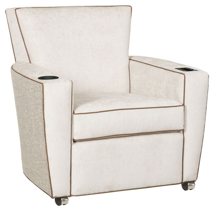 Fairfield Furniture C-7454-A2 Payton Lounge Chair with Casters, Cupholder, UV-C