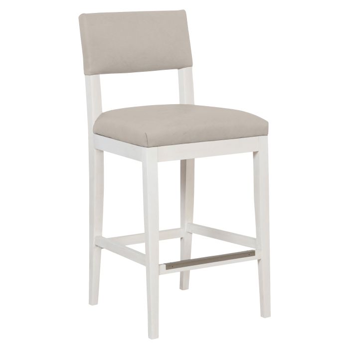 Fairfield Furniture L-1300-07-L Silas Armless Bar Stool, Leather, Linen Finish