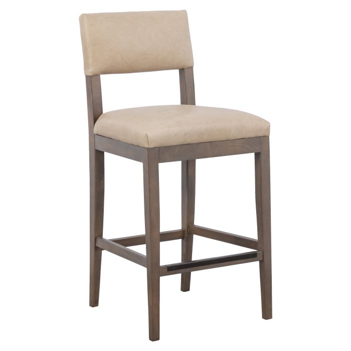 Fairfield Furniture L-1300-07-M Silas Armless Bar Stool, Leather, Mica Finish