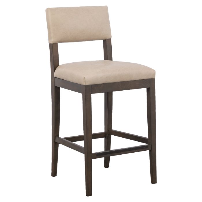 Fairfield Furniture L-1300-07-T Silas Armless Bar Stool, Leather, Tobacco Finish