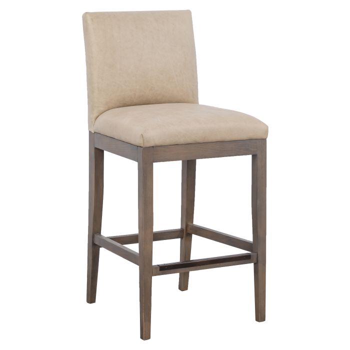 Fairfield Furniture L-1301-07-M Nova Armless Bar Stool, Leather, Mica Finish