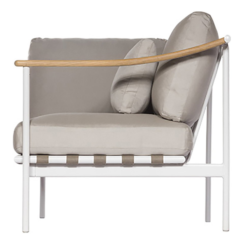 Barlow Tyrie 1AROMD1AT.02 Around Deep Seating Single Aluminium Left Arm / Teak Right Arm