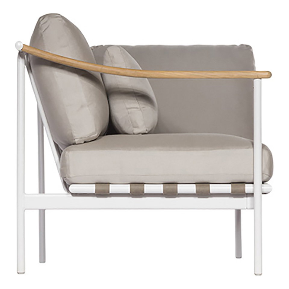 Barlow Tyrie 1AROMD1TA.02 Around Deep Seating Single Teak Left Arm / Aluminium Right Arm