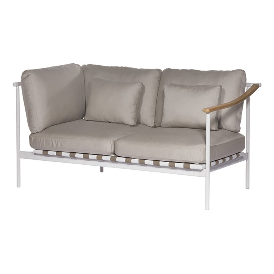 Barlow Tyrie 1AROMD2AT.02 Around Deep Seating Double Aluminium Left Arm Teak Right Arm