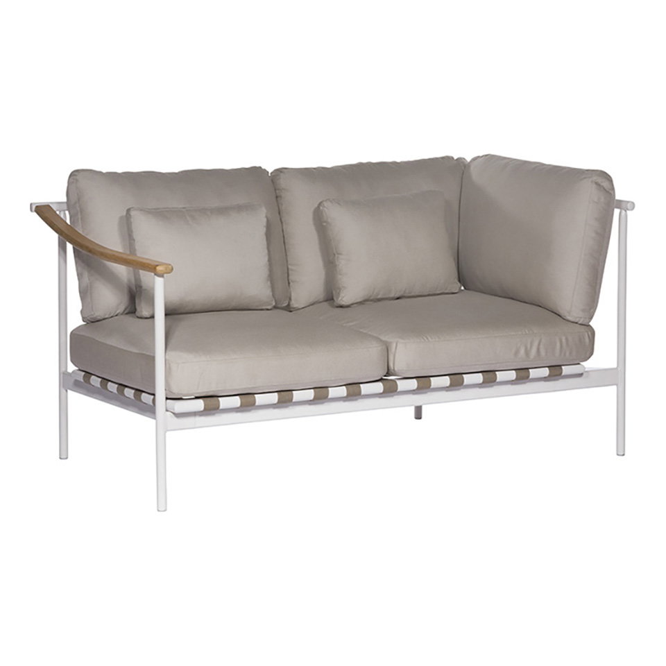 Barlow Tyrie 1AROMD2TA.02 Around Deep Seating Double Teak Left Arm / Aluminium Right Arm