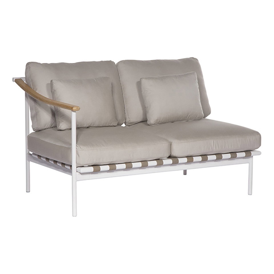 Barlow Tyrie 1AROMD2TZ.02 Around Deep Seating Double Teak Left Arm