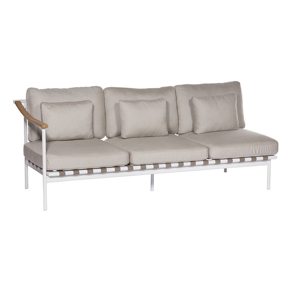 Barlow Tyrie 1AROMD3TZ.02 Around Deep Seating Triple Teak Left Arm