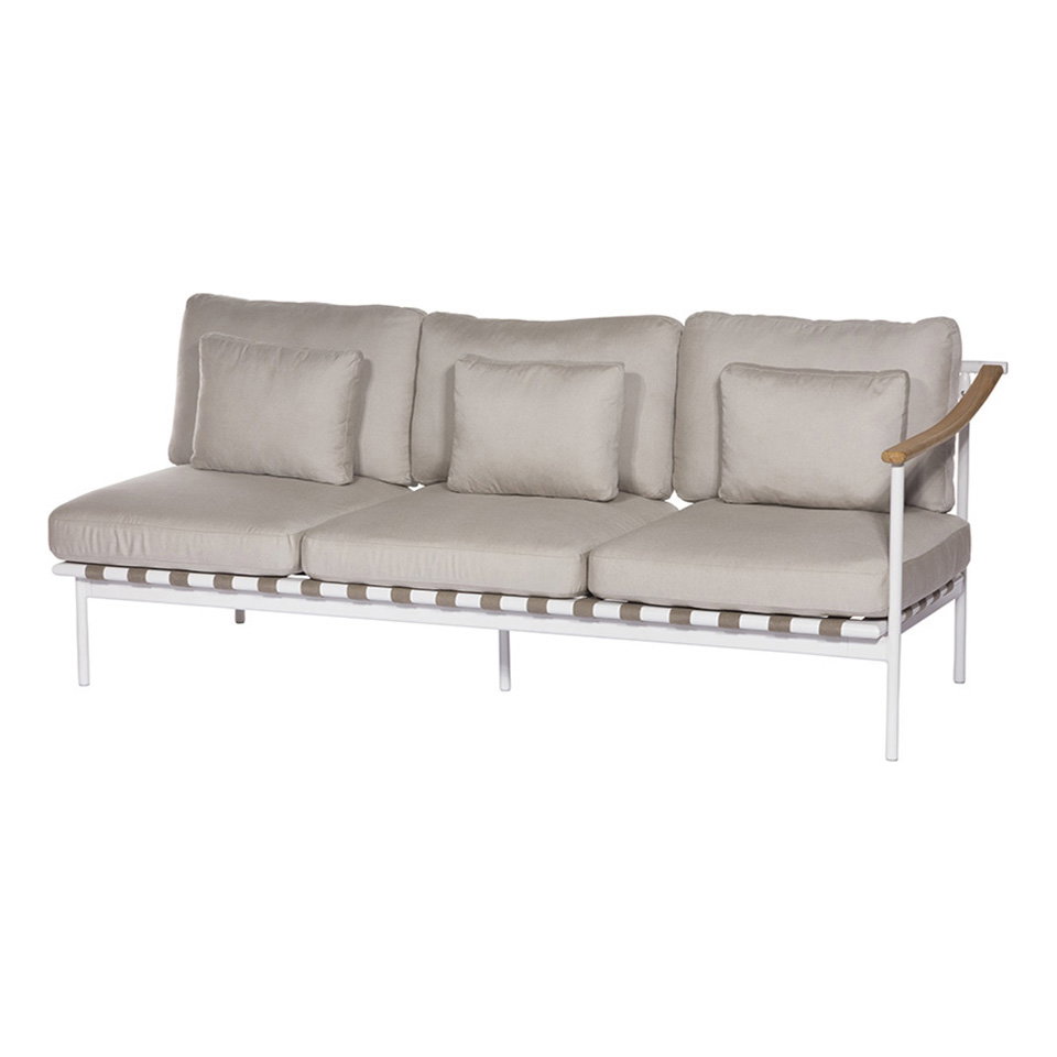 Barlow Tyrie 1AROMD3ZT.02 Around Deep Seating Triple Teak Right Arm