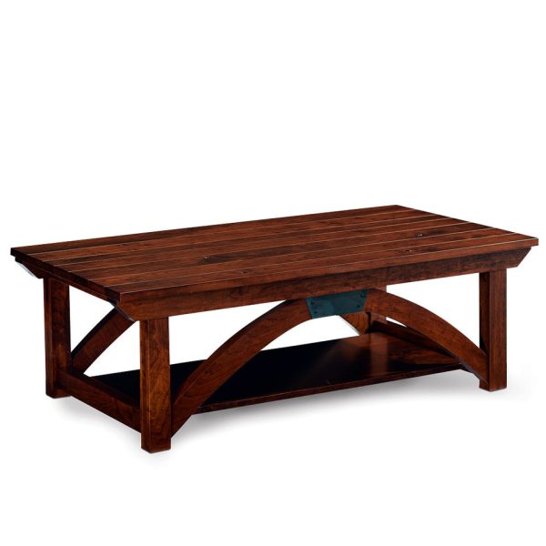 Simply Amish LOTRB-02B0 B&O Railroad Trestle Bridge Coffee Table, 54" w/ Lift Top