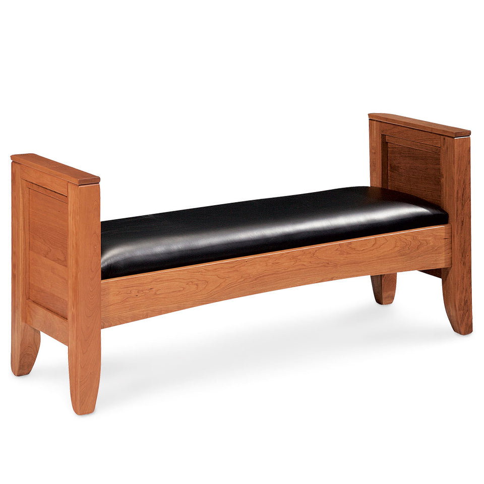 Simply Amish DCSFJS60-L Justine Santa Fe Bench w/ Leather Cushion Seat