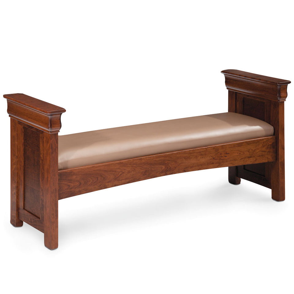 Simply Amish DCSFLP60-L Louis Philippe Santa Fe Bench w/ Leather Cushion Seat