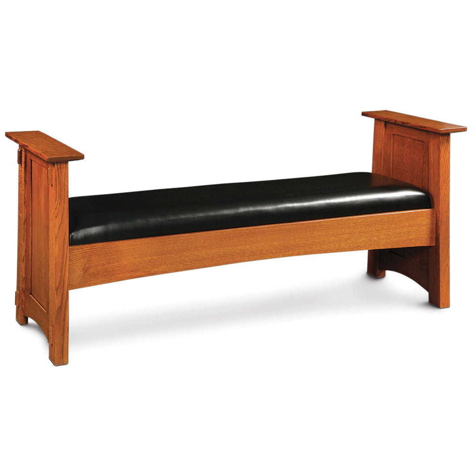 Simply Amish DCSFMC60-L McCoy Santa Fe Bench w/ Leather Cushion Seat