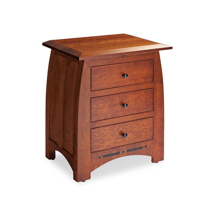 Simply Amish ECA120BC Aspen Nightstand with Drawers and Inlay