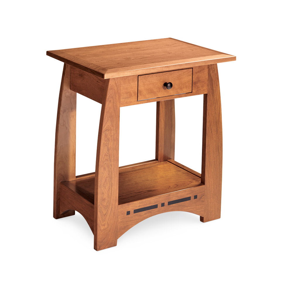 Simply Amish ECA140BT Aspen Nightstand Table with Drawer and Inlay