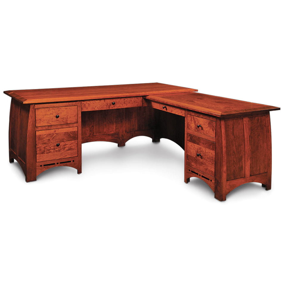 Simply Amish ECA805-R Aspen L-Shape Desk with Inlay - Right Return Only.