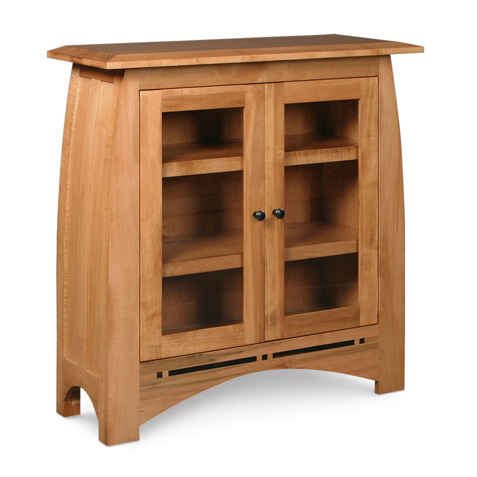 Simply Amish ECABC-GWD-3650 Aspen Short Bookcase with Glass Doors and Inlay