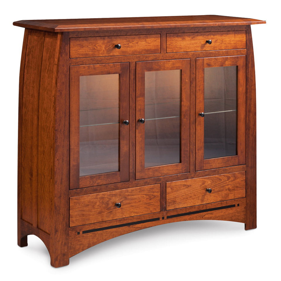 Simply Amish ECADC3W Aspen 3-Door Dining Cabinet With Inlay