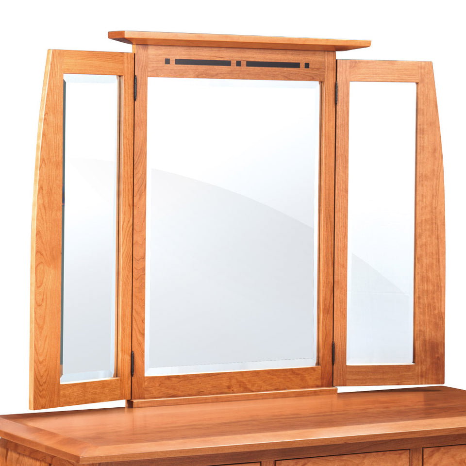 Simply Amish ECAM140 Aspen Tri-View Dresser Mirror with Inlay