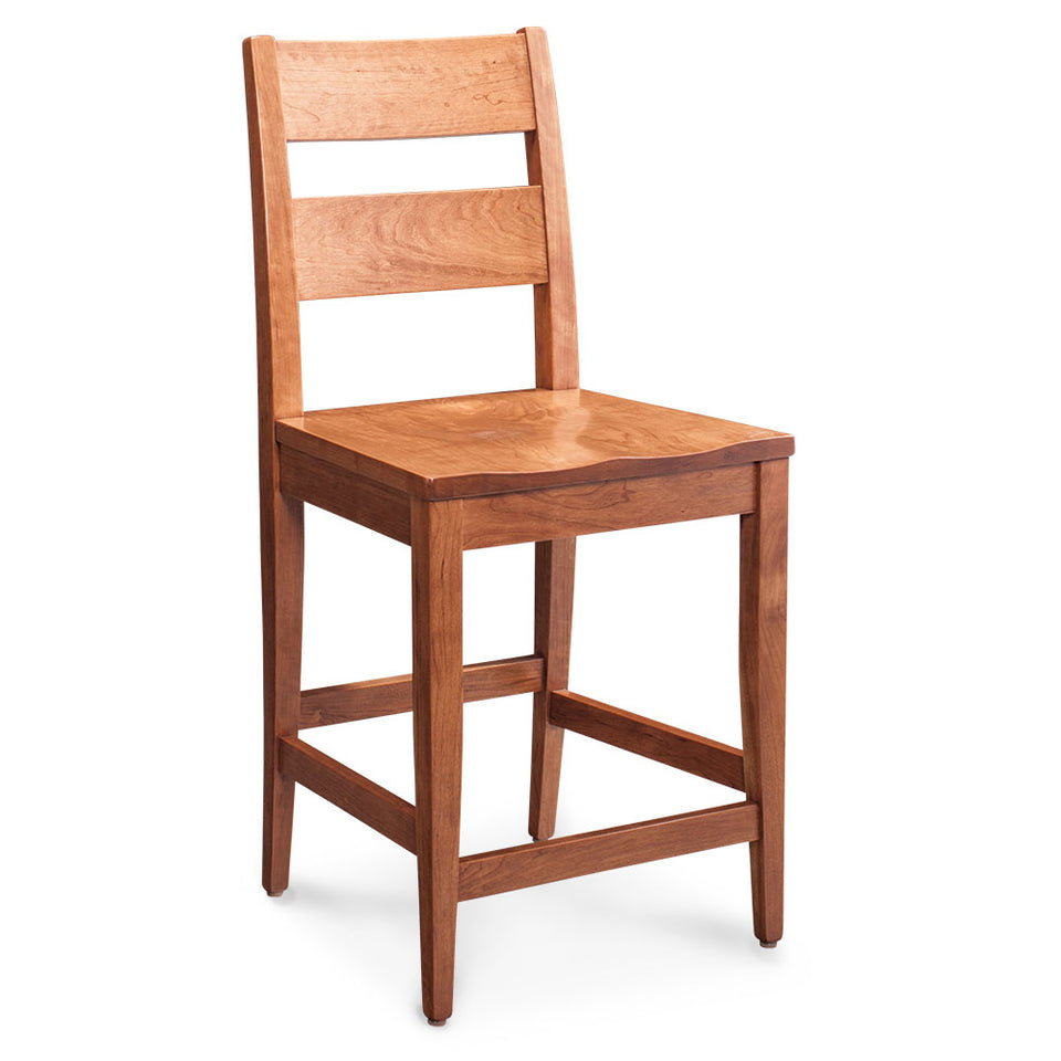 Simply Amish ECCDI-04B-L Cadira Stationary Barstool w/ Leather Cushion Seat, 30″ Seat Height