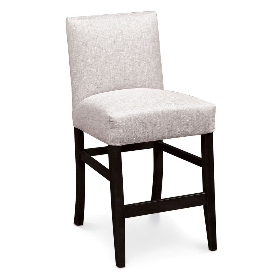 Simply Amish ECCLR-04C-L Claire Stationary Barstool, 24" Seat Height w/ Leather Cushion Seat