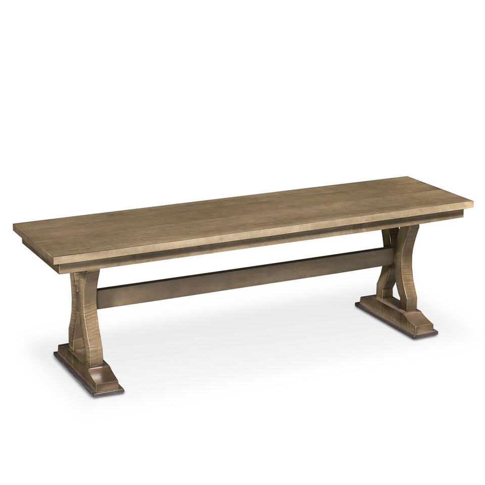 Simply Amish ECHAP-13B-W Hamptons Dining Trestle Bench, 48″ Seat Height
