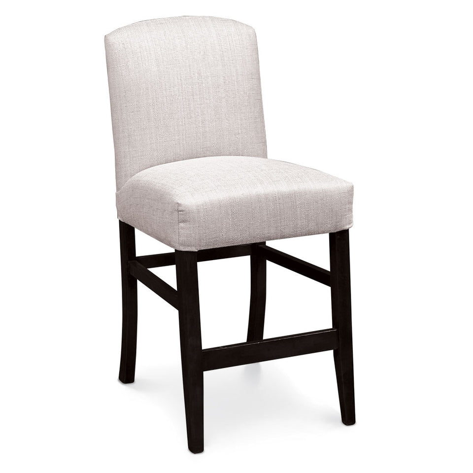 Simply Amish ECLAN-04C-F Lana Stationary Barstool, 24″ Seat Height w/ Leather Cushion Seat
