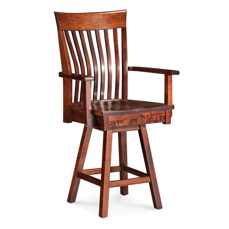 Simply Amish ECLO2-05B-L Loft II Swivel Arm Barstool, 30" Seat Height