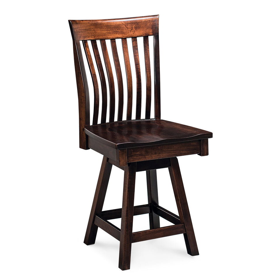 Simply Amish ECLO2-06B-W Loft II Swivel Side Barstool, 30" Seat Height