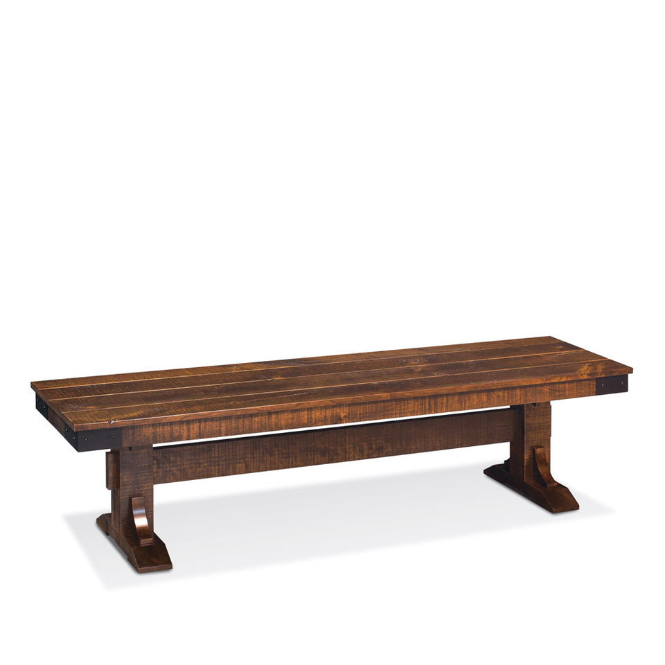 Simply Amish ECMOK-13G-W Montauk Trestle Dining Bench, 96"w