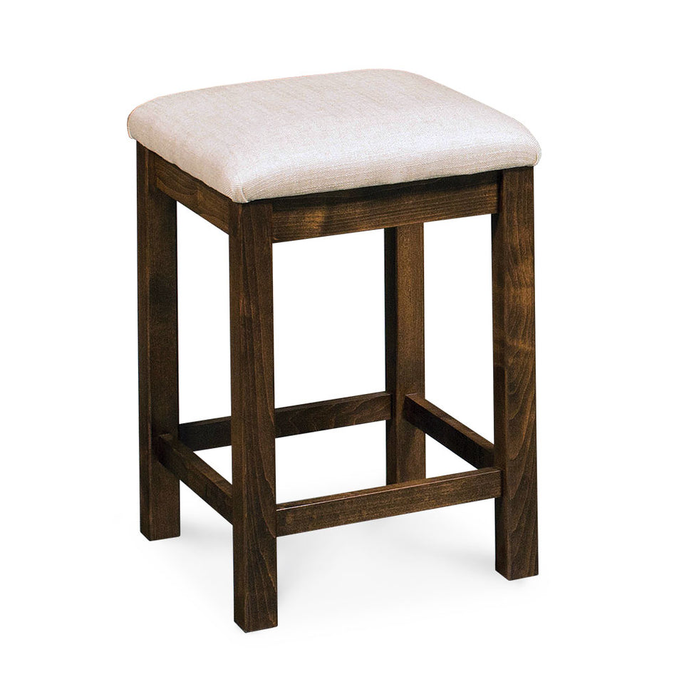 Simply Amish ECSHE-08C-F Sheffield Backless Stationary Barstool, 24" Seat Height w/ Fabric Cushion Seat