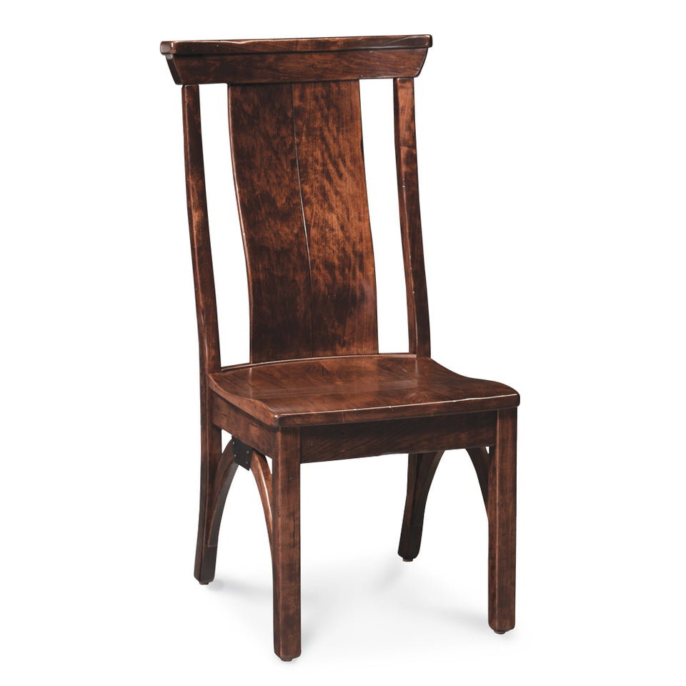 Simply Amish ECTRB-02A-L B&O Railroad Trestle Bridge Side Chair w/ Leather Cushion Seat Simply Amish ECTRB-02A-L B&O Railroad Trestle Bridge Side Chair w/ Leather Cushion Seat