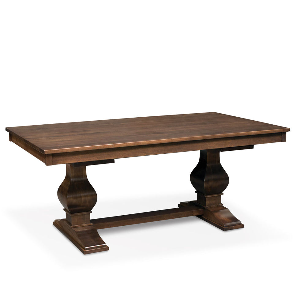 Simply Amish ETCRA-G01D30-S Crawford Double Pedestal Table, Solid Top