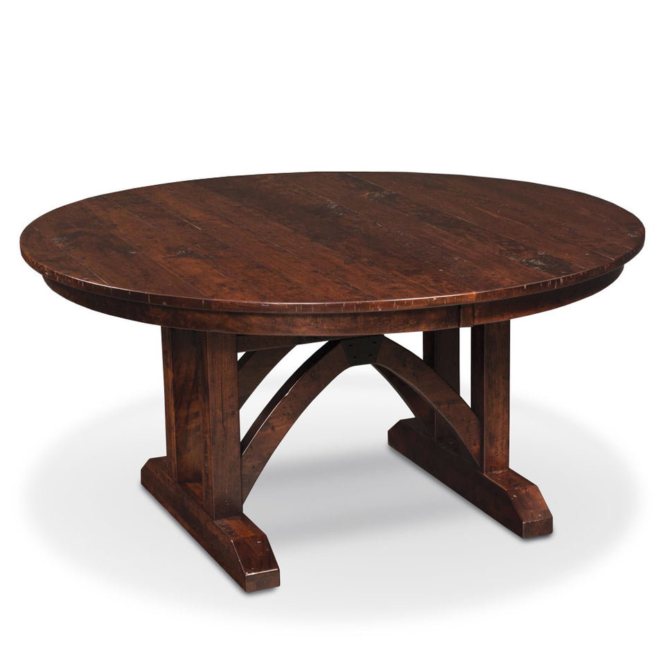 Simply Amish ETTRB-F06D22-1 B&O Trestle Bridge Round Single Pedestal Table