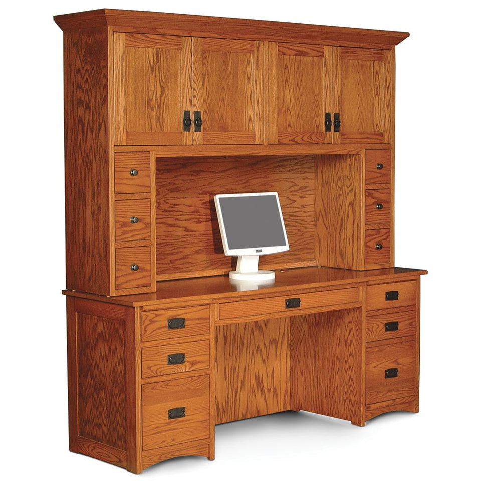 Simply Amish WDPMS-05B/WDPMS-07C6 Prairie Mission Computer Credenza Medium Credenza/ Medium Hutch