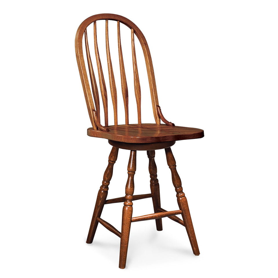 Simply Amish KA1155BS-06B Bentback Swivel Barstool – 30″ Seat Height.Turned Leg