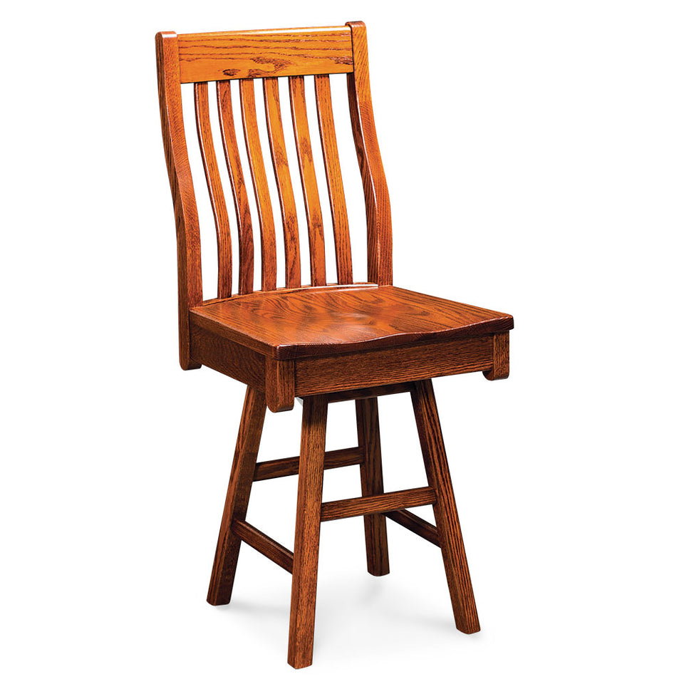 Simply Amish KAUIISBS-05B-L Urbandale II Swivel Side Barstool w/ Leather Cushion Seat