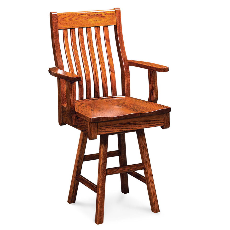 Simply Amish KAUIIABS-06C-W Urbandale II Swivel Arm Barstool w/ Wood Seat