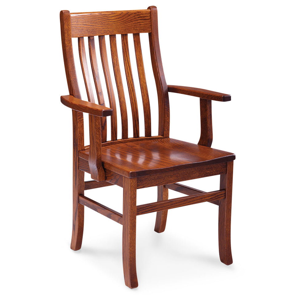 Simply Amish KSUIIAC-4-W Urbandale II Arm Chair with Lower Back, Wood Seat