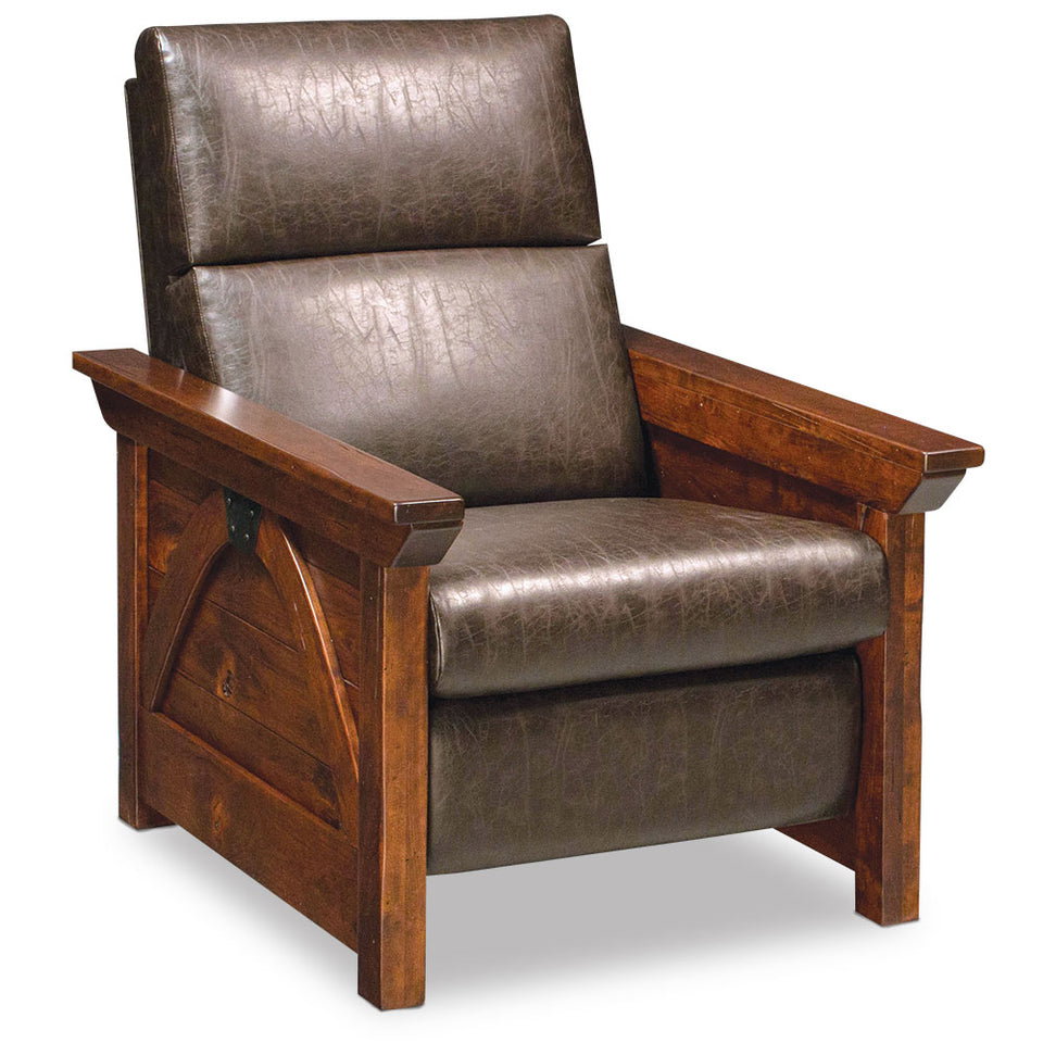 Simply Amish LCTRB-13-L B&O Railroad Trestle Bridge Recliner, Wallhugger w/ Leather Cushions