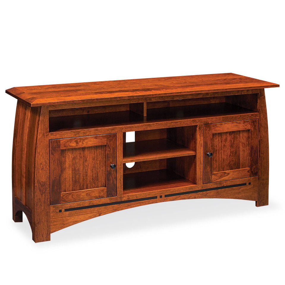 Simply Amish LEASP-L40E Aspen TV Stand with Soundbar Shelf and Inlay