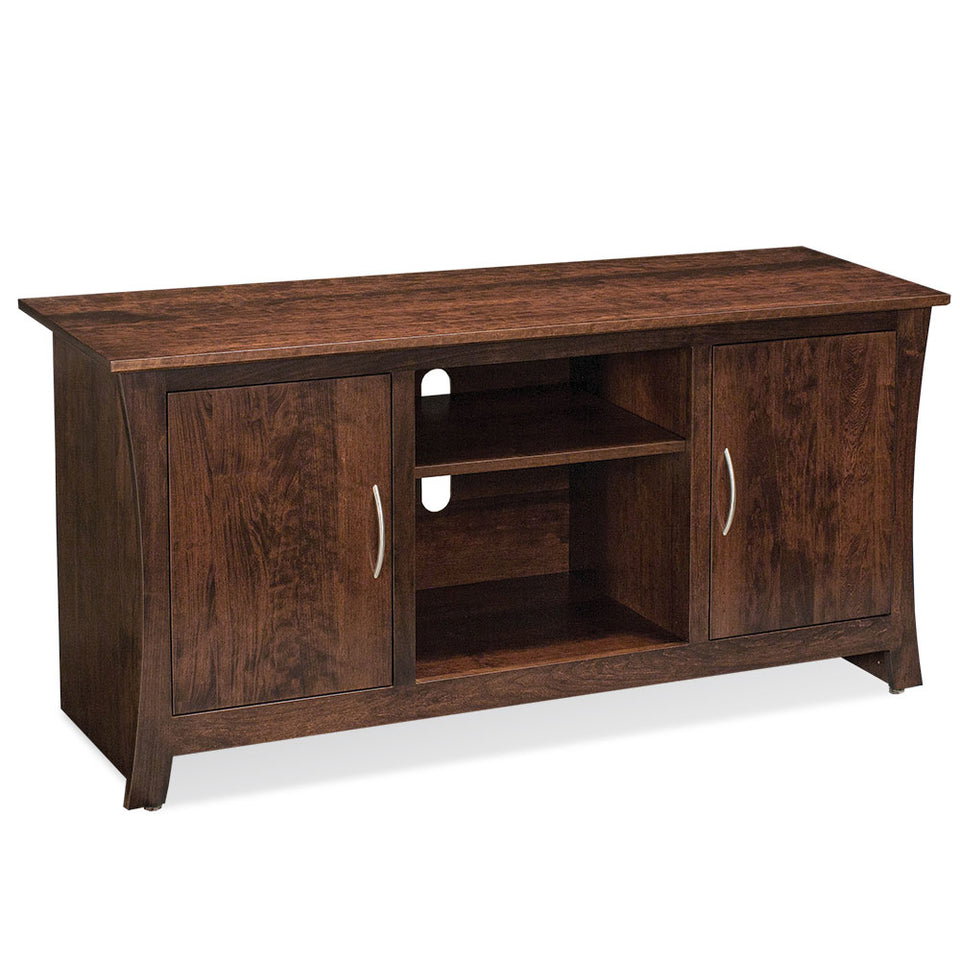Simply Amish LEGAR-C41E Garrett TV Console with Wood Doors and Open Center, 72"