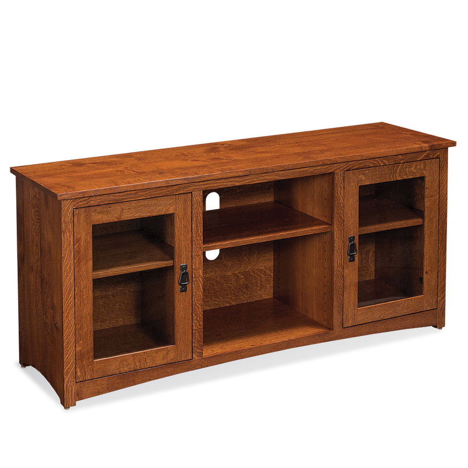 Simply Amish LEMIG-C42E San Miguel TV Console with Glass Doors and Open Center, 72″