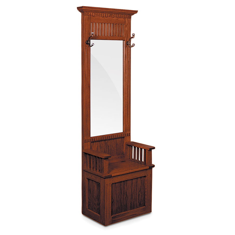 Simply Amish LFMHSB Mission Hall Seat with Beveled Mirror