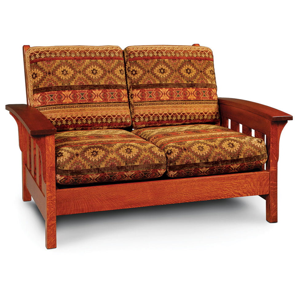 Simply Amish LFMOL101-L Morris LoveSeat w/ Leather Cushions