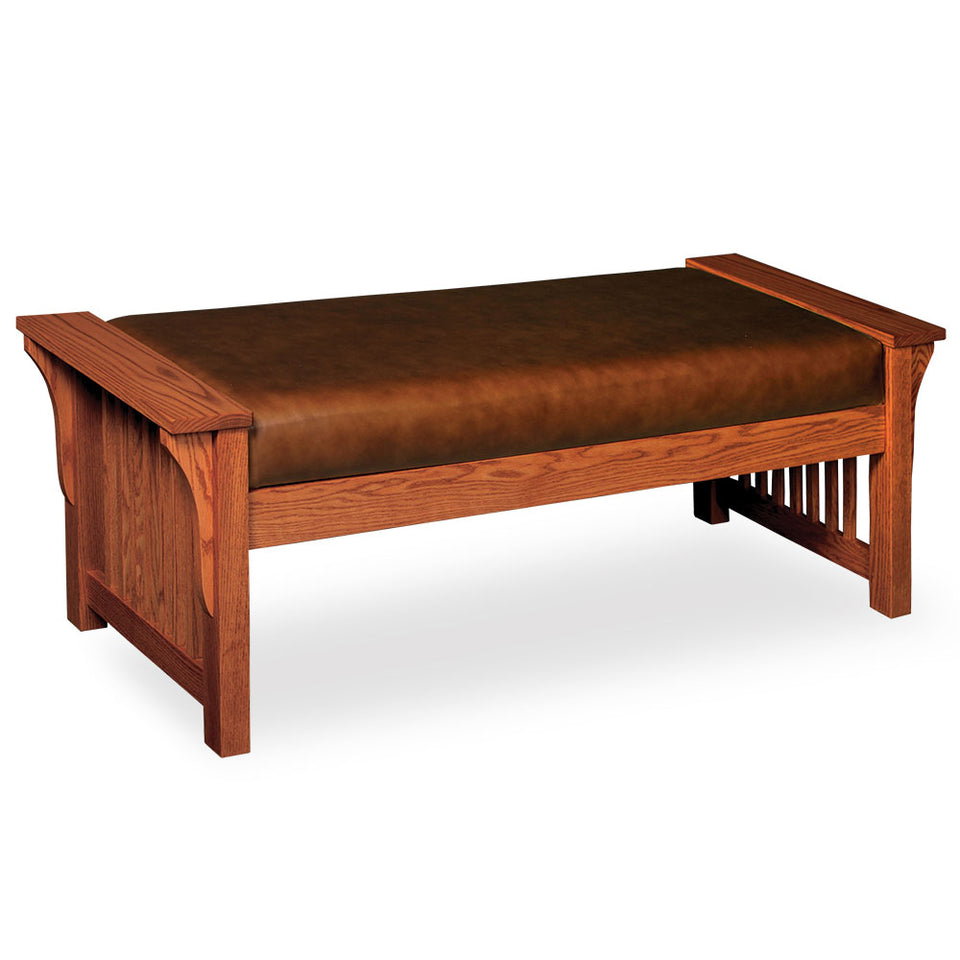 Simply Amish LFPMLB48-F Prairie Mission Lounge Bench, 53" w/ Fabric Cushion Seat