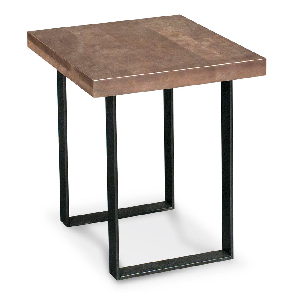 Simply Amish LOIRN-28C3A-B Ironwood End Table, 16″ w/ Black Base