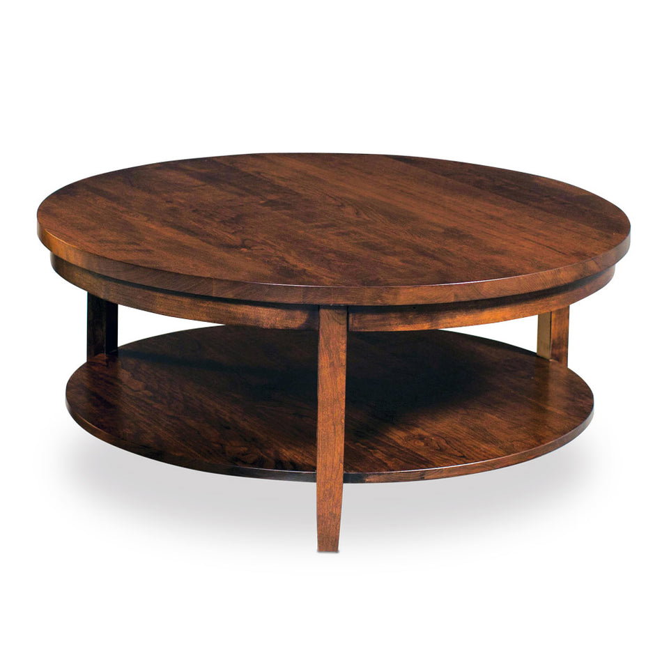 Simply Amish LOPAR-23A2A Parkdale Round Coffee Table with Shelf, 48" "Dia