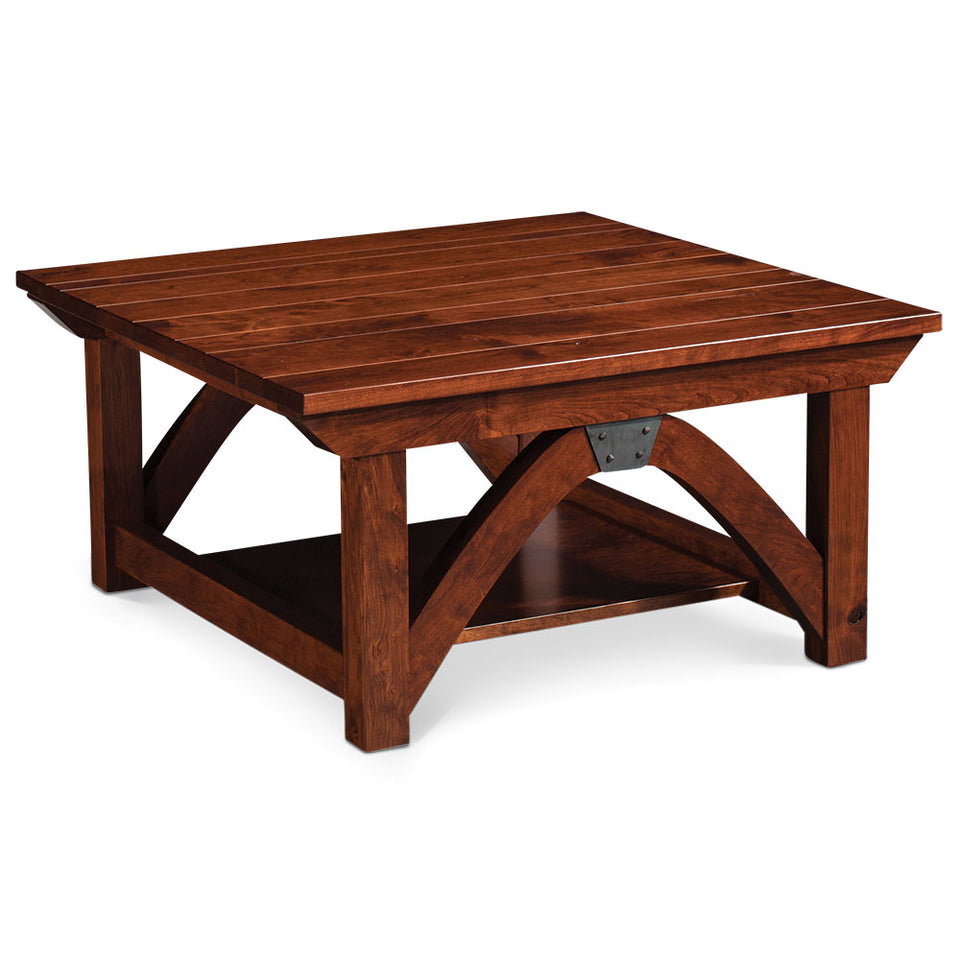 Simply Amish LOTRB-02E12 B&O Railroad Trestle Bridge Square Coffee Table, 42″