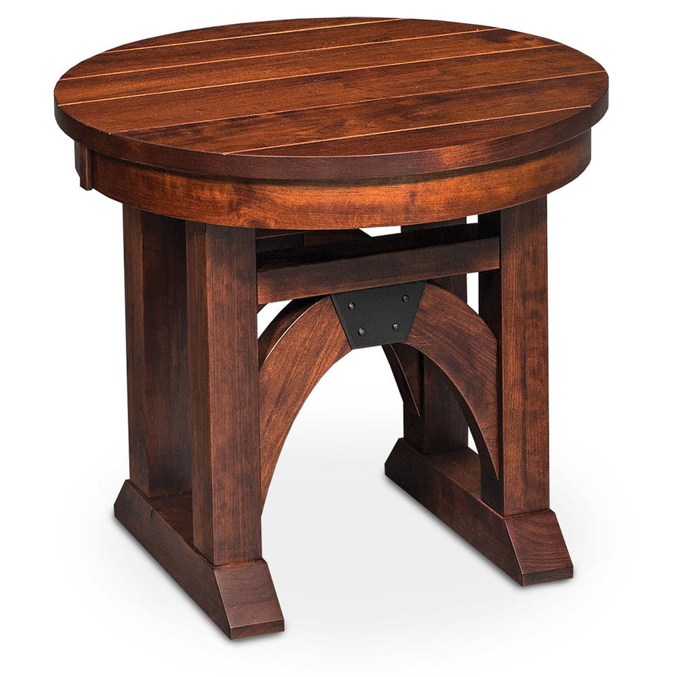 Simply Amish LOTRB-26C1 B&O Railroad Trestle Bridge Round End Table, 30″