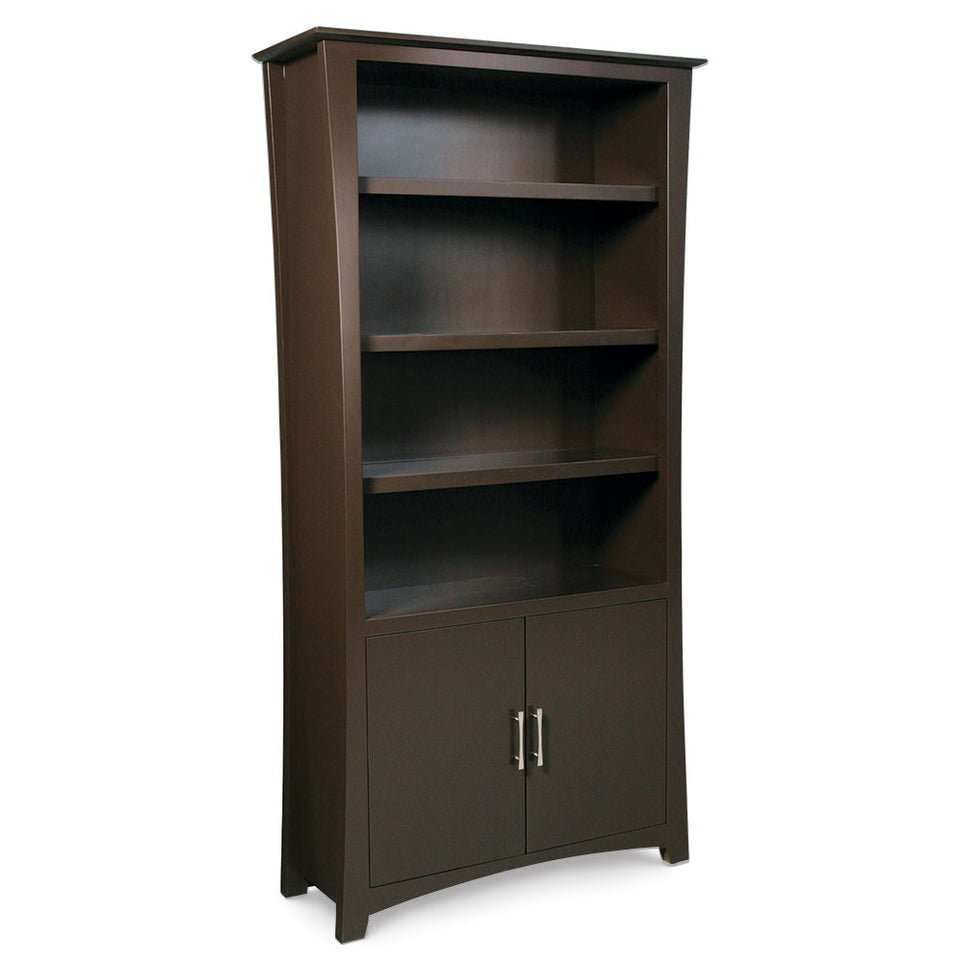 Simply Amish MELBC-OWD-3672 Loft Bookcase with Doors on Bottom w/ 4 Adjustable Shelves